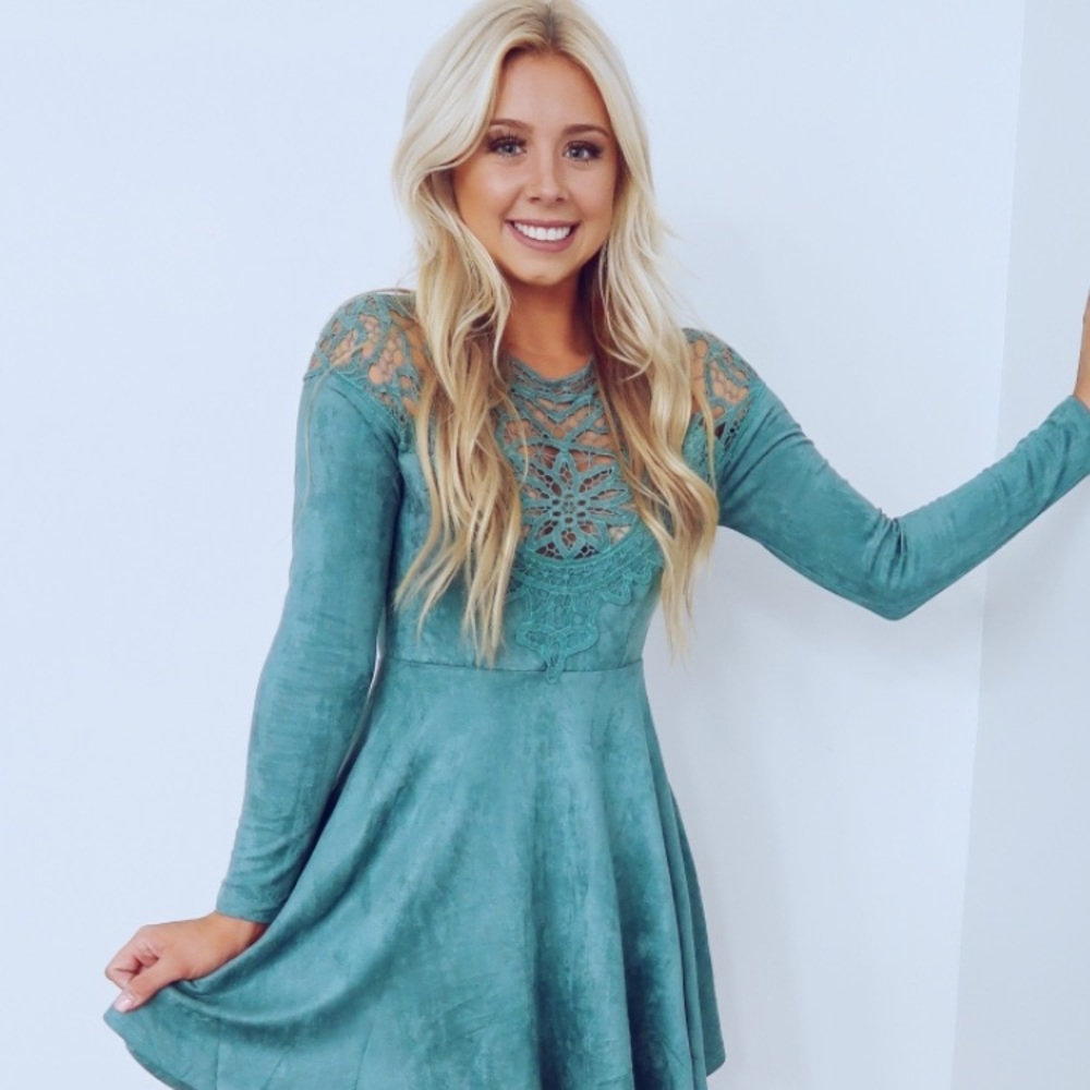 BRAND NEW/ NEVER WORN w/ tags! Blue suede dress